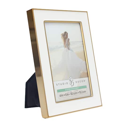 6 Pack: Expressions™ White with Gold Outline Wall Frame by Studio Décor